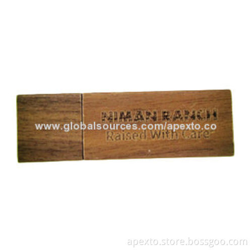 Wood USB Stick, Customized Logos Welcomed, 1 to 32GB Capacities, Supports Microsoft's Windows OS